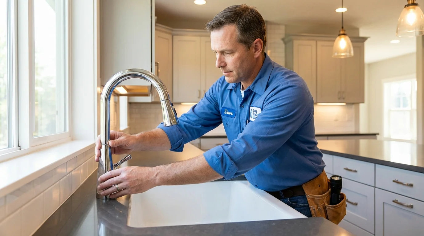 Kitchen faucet installation by Johns Plumbing LLC in Brownfield